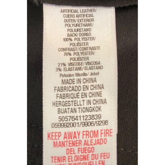 Wallis Black Faux Leather Waterfall Blazer Jacket Zipper Details Size 6 - Picture 4 of 11